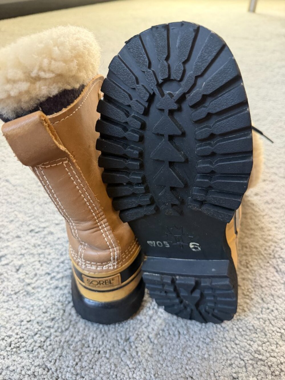 Vtg Sorel Caribou Boots Made In Canada Kaufman Wool Sz 6 Near Mint - Picture 8 of 12